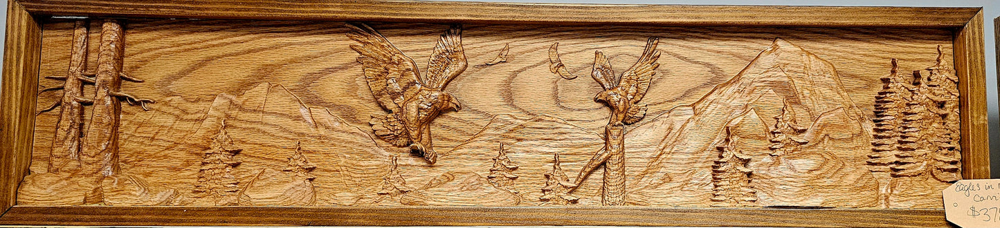 Eagles in Mountains carving