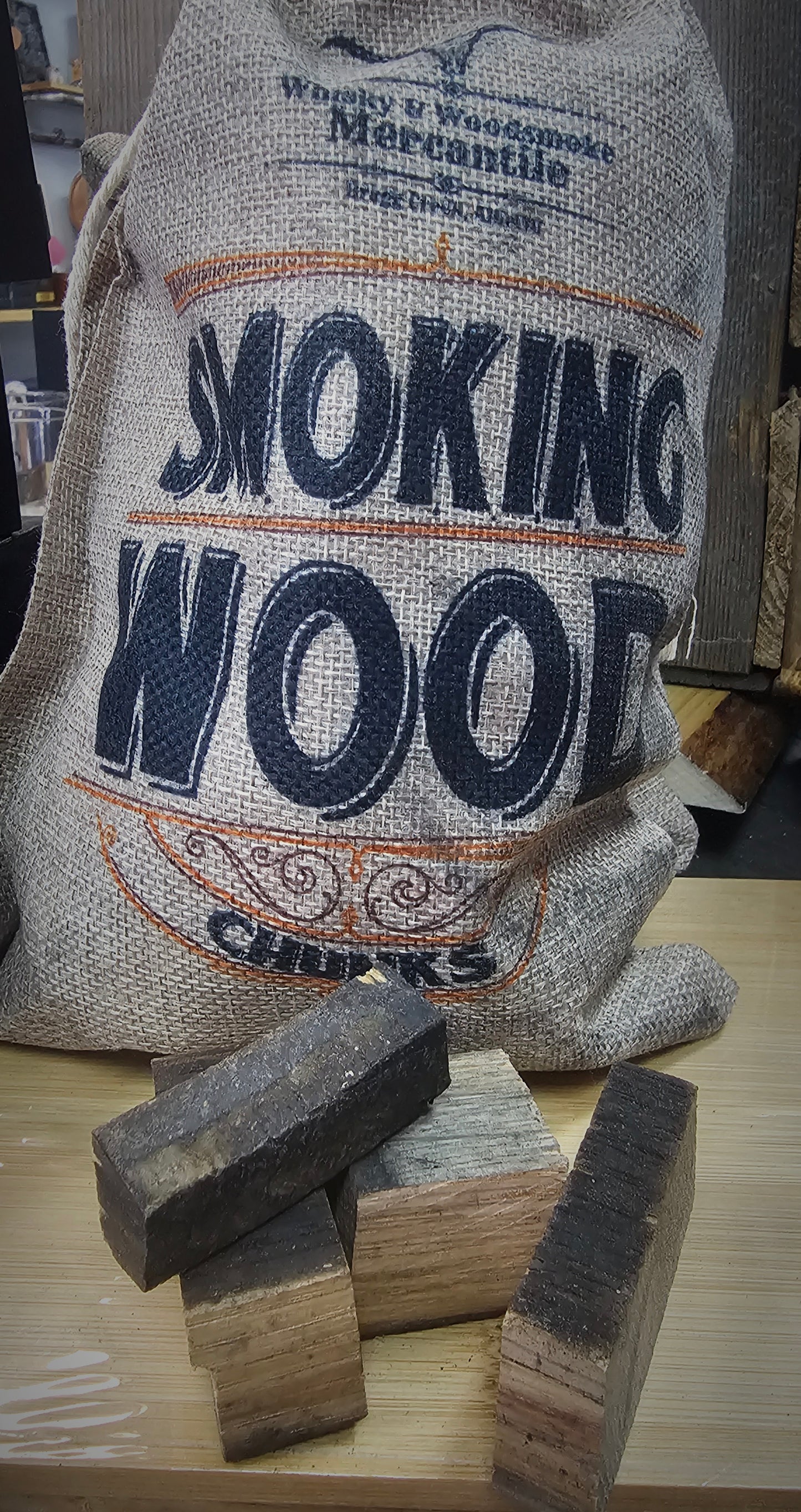 Smoking wood bourbon barrel