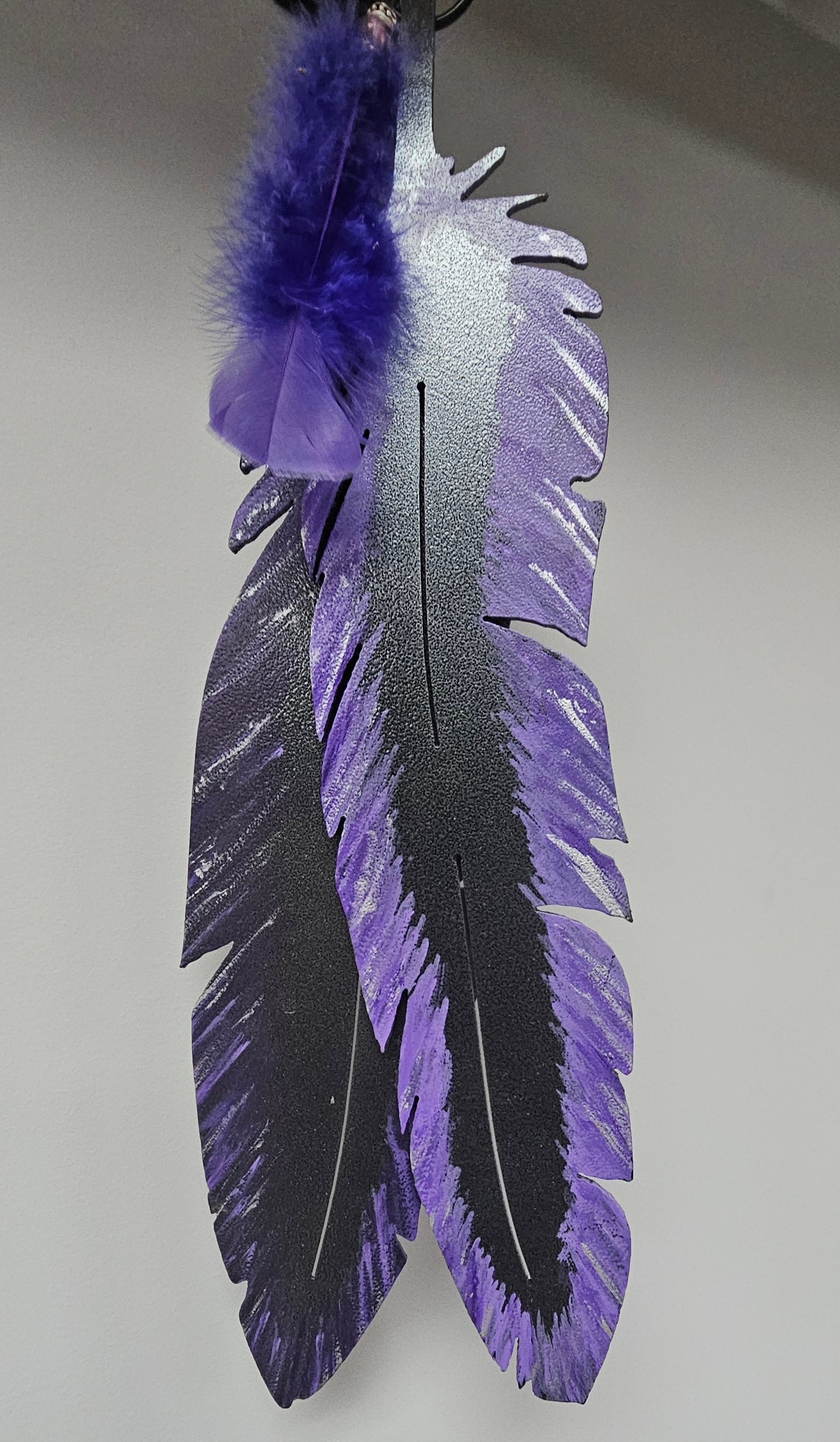 Feather Double Metal Art Handpainted by Rocky Top Designs