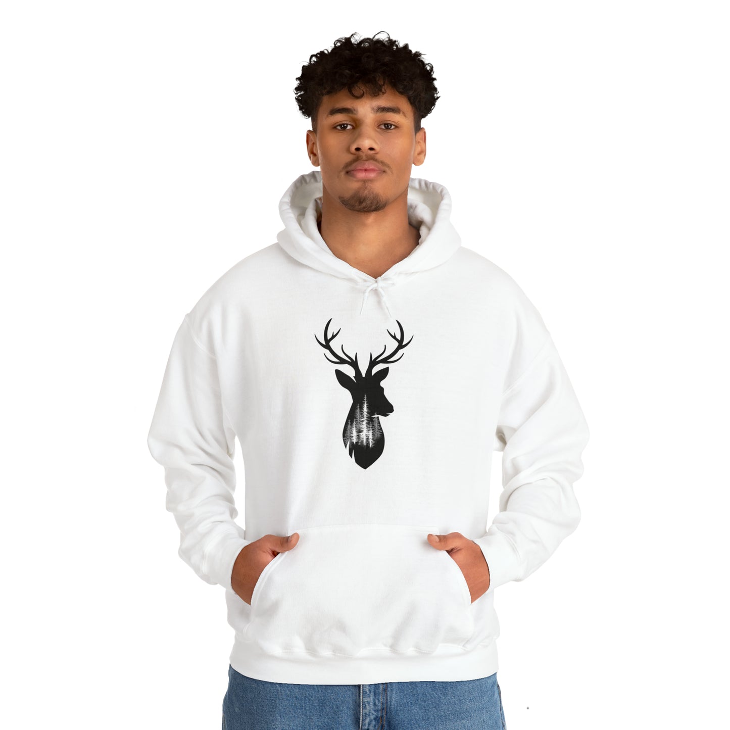 Deer/Tree silhouette - Unisex Heavy Blend™ Hooded Sweatshirt