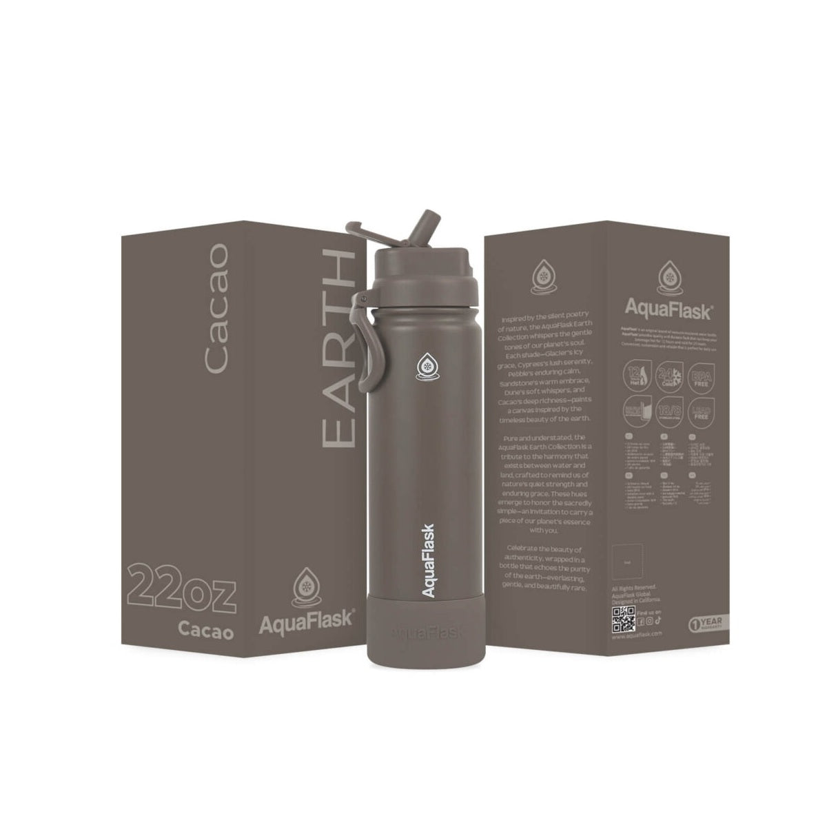 AquaFlask Earth Collection 22oz Stainless Steel Water Bottle – Insulated, Hot 12hrs Cold 24hrs aquaflaskcanada