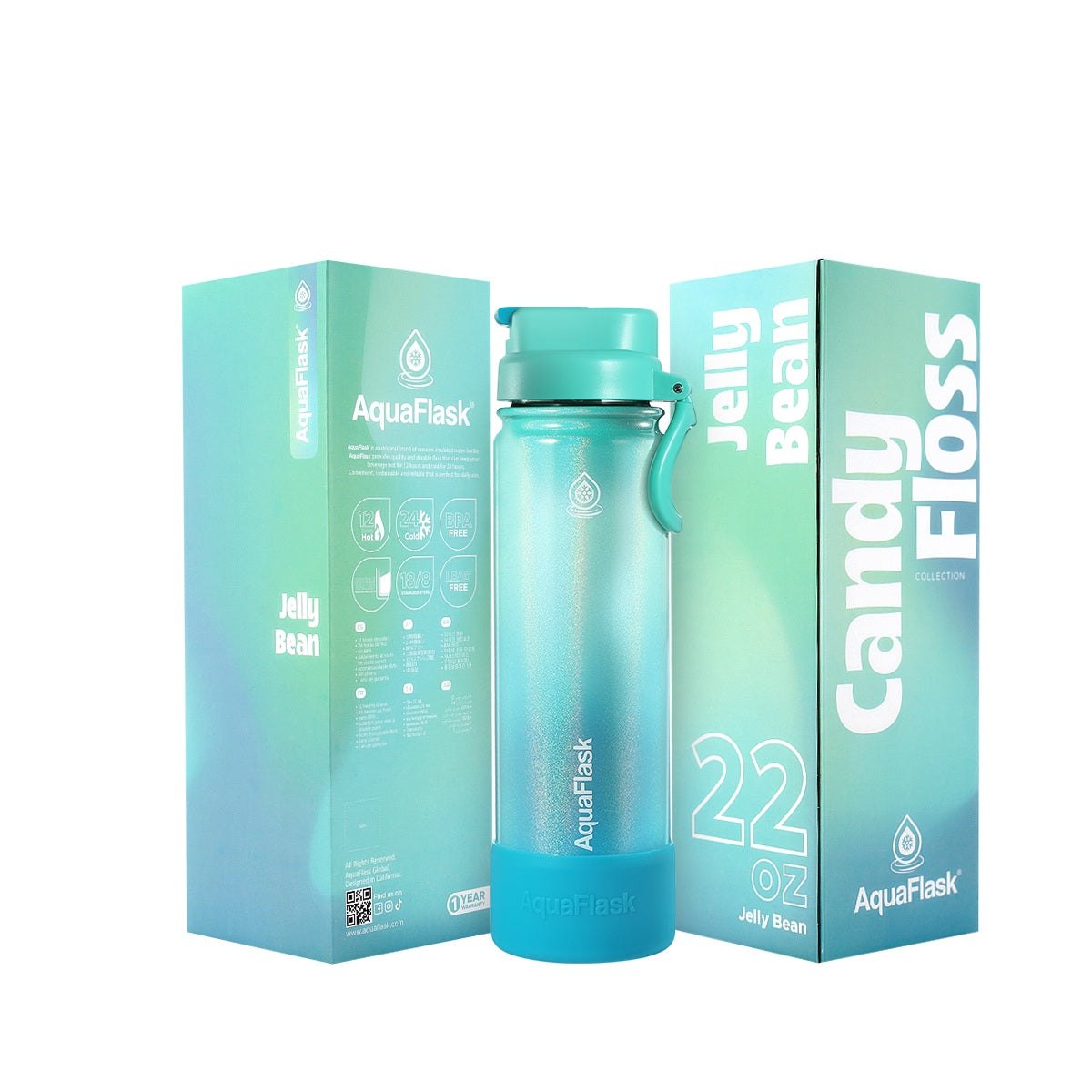 AquaFlask Candy Floss 22oz Insulated Stainless Steel Water Bottle – Hot & Cold, Leak Proof, Reusable Tumbler aquaflaskcanada