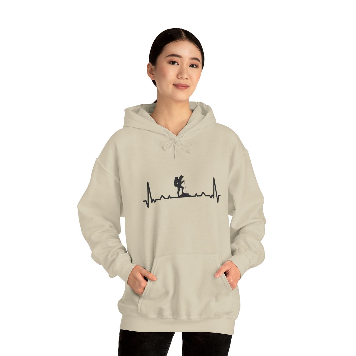 Hiking Heartbeat - Unisex Heavy Blend Hooded Sweatshirt - Hiking Heartbeat