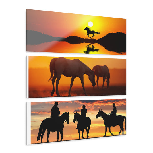 Sunset Ranch Acrylic Prints (Triptych)