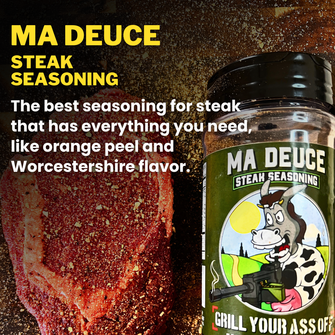 Ma Deuce Steak Seasoning™ - Beef, Meat, Kitchen, BBQ Rubs Grill Your Ass Off - Spices, Rubs, Seasonings, Sauces, Jerky