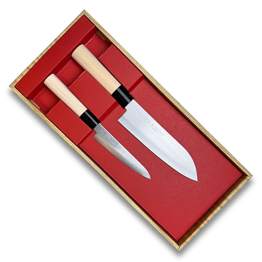 Two Piece Knife Set Santoku and Petty Knife - Made in Japan Ginza Steel