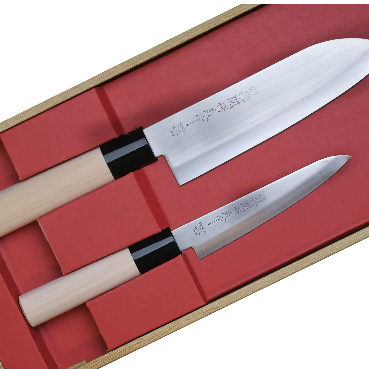 Two Piece Knife Set Santoku and Petty Knife - Made in Japan Ginza Steel