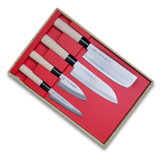 Four Piece Knife Set - Made in Japan Ginza Steel