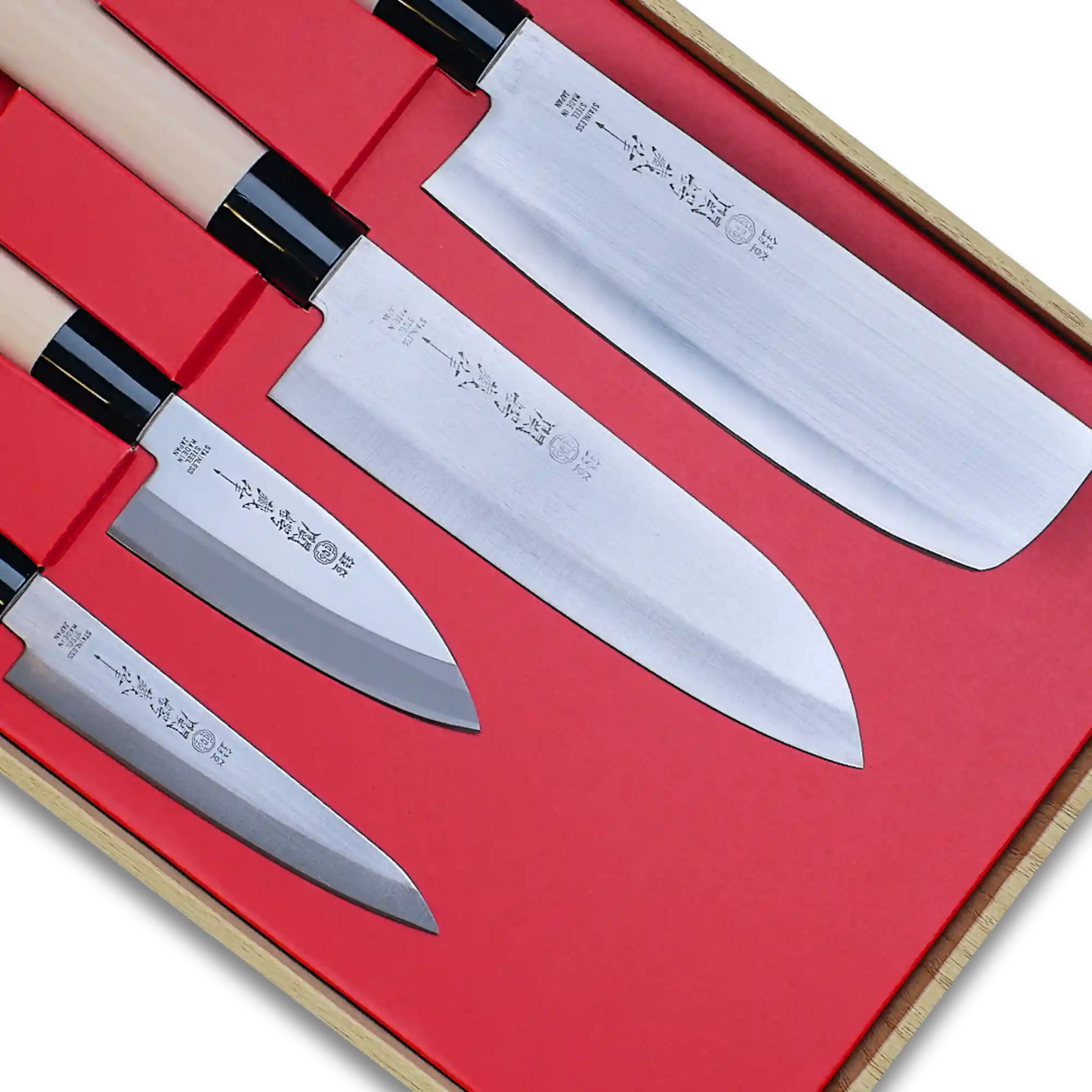 Four Piece Knife Set - Made in Japan Ginza Steel