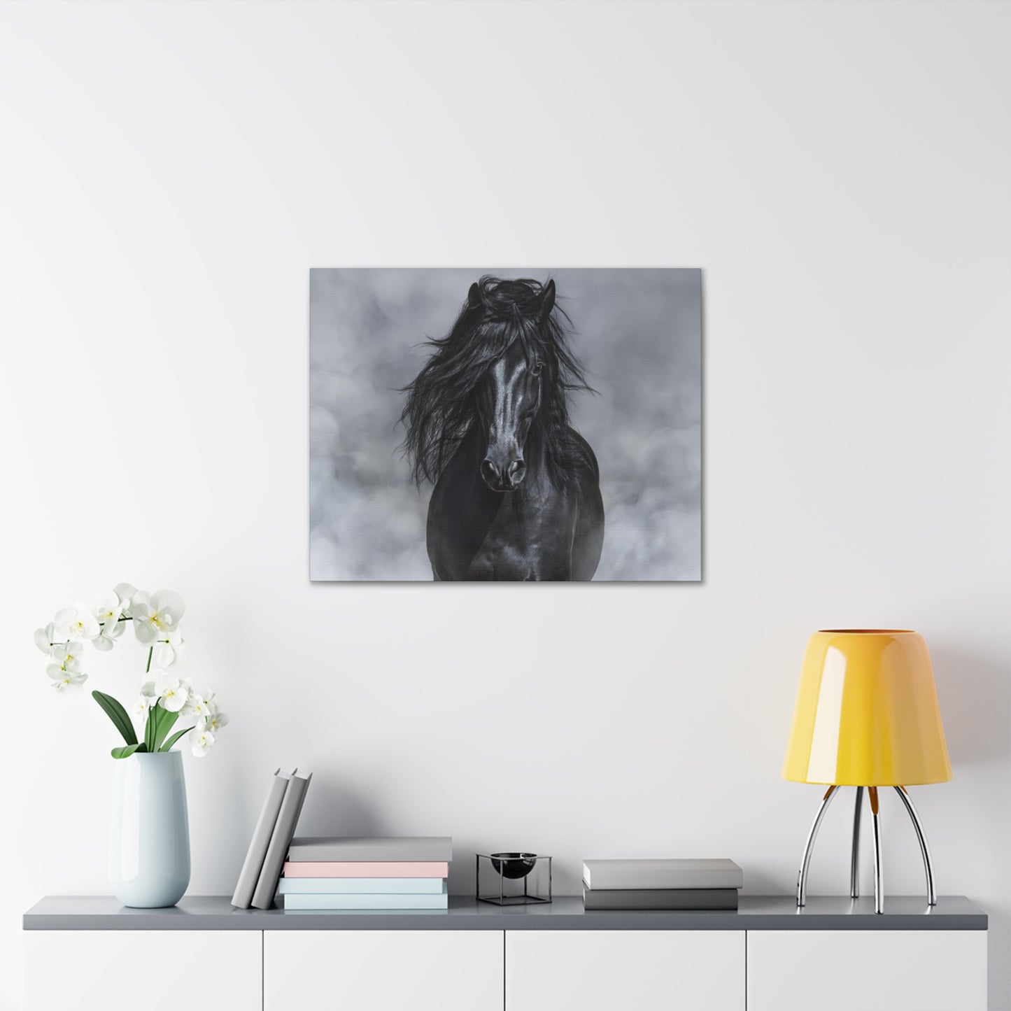 Black Horse in Black and White - Canvas