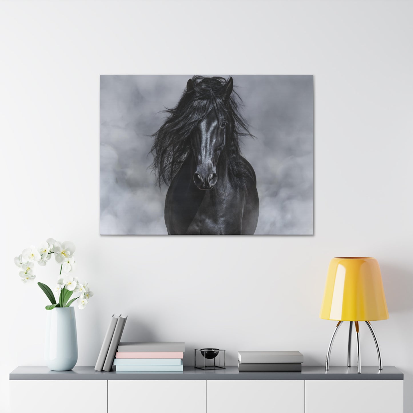 Black Horse in Black and White - Canvas