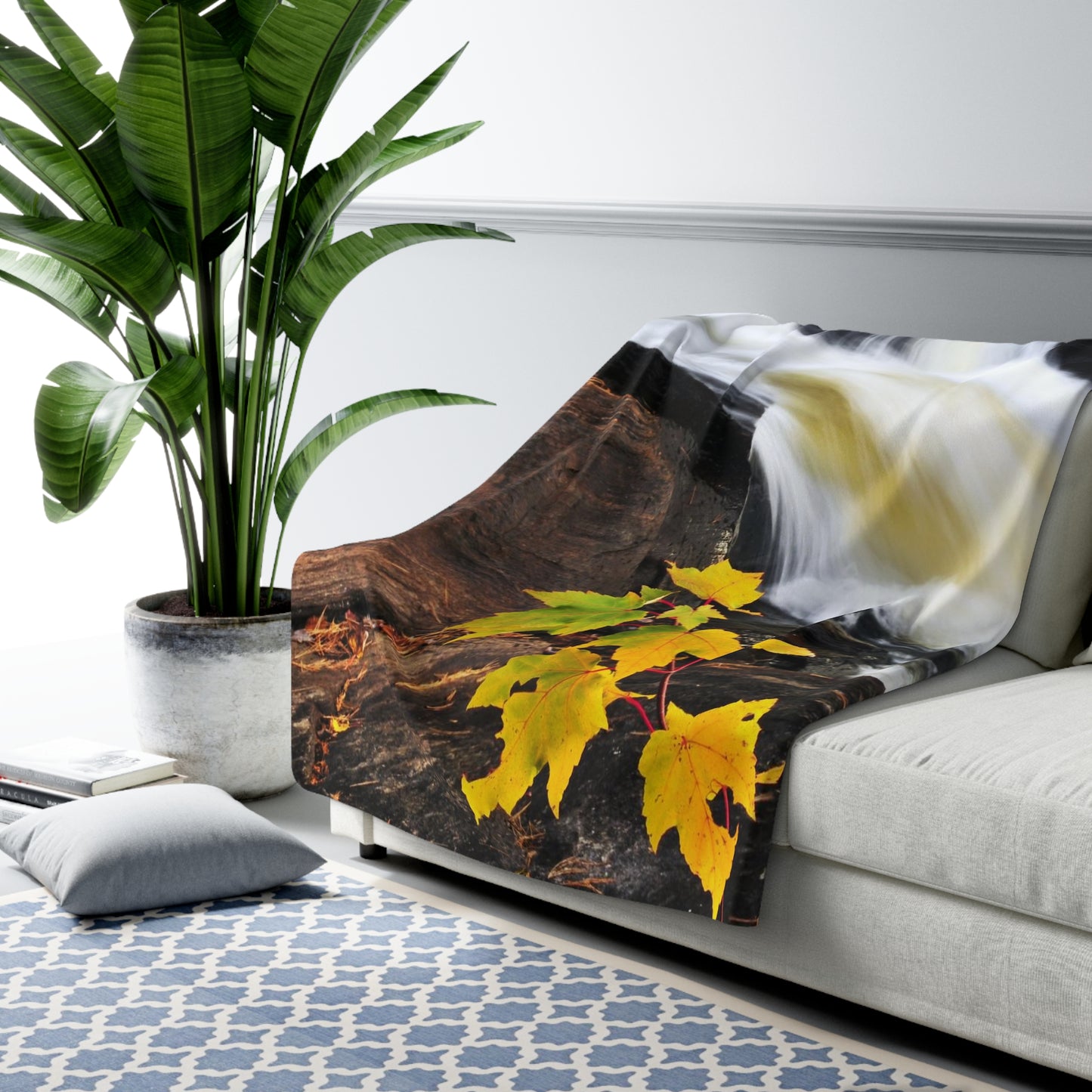 Fall Season Sherpa Fleece Blanket