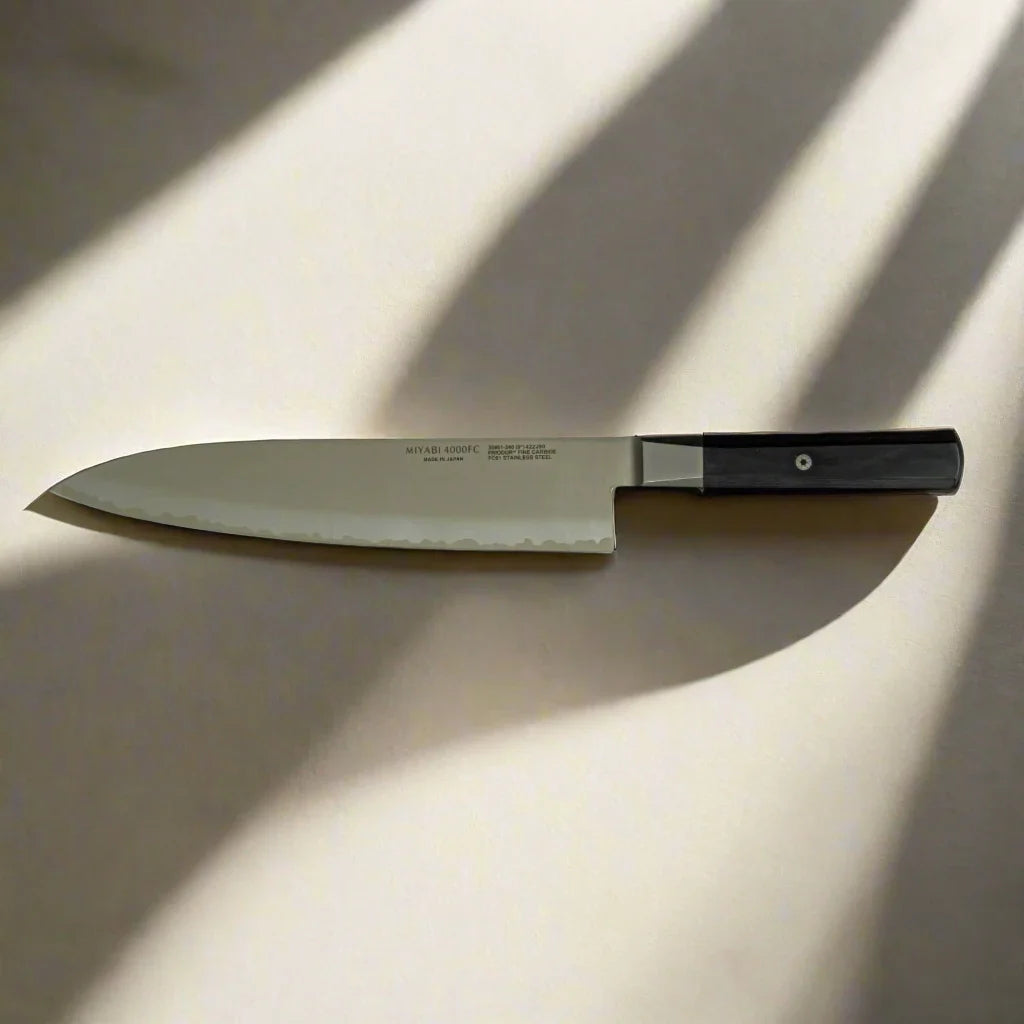 MIYABI 4000 FC 9.5-Inch Gyutoh Knife – Black Handle Ginza Steel