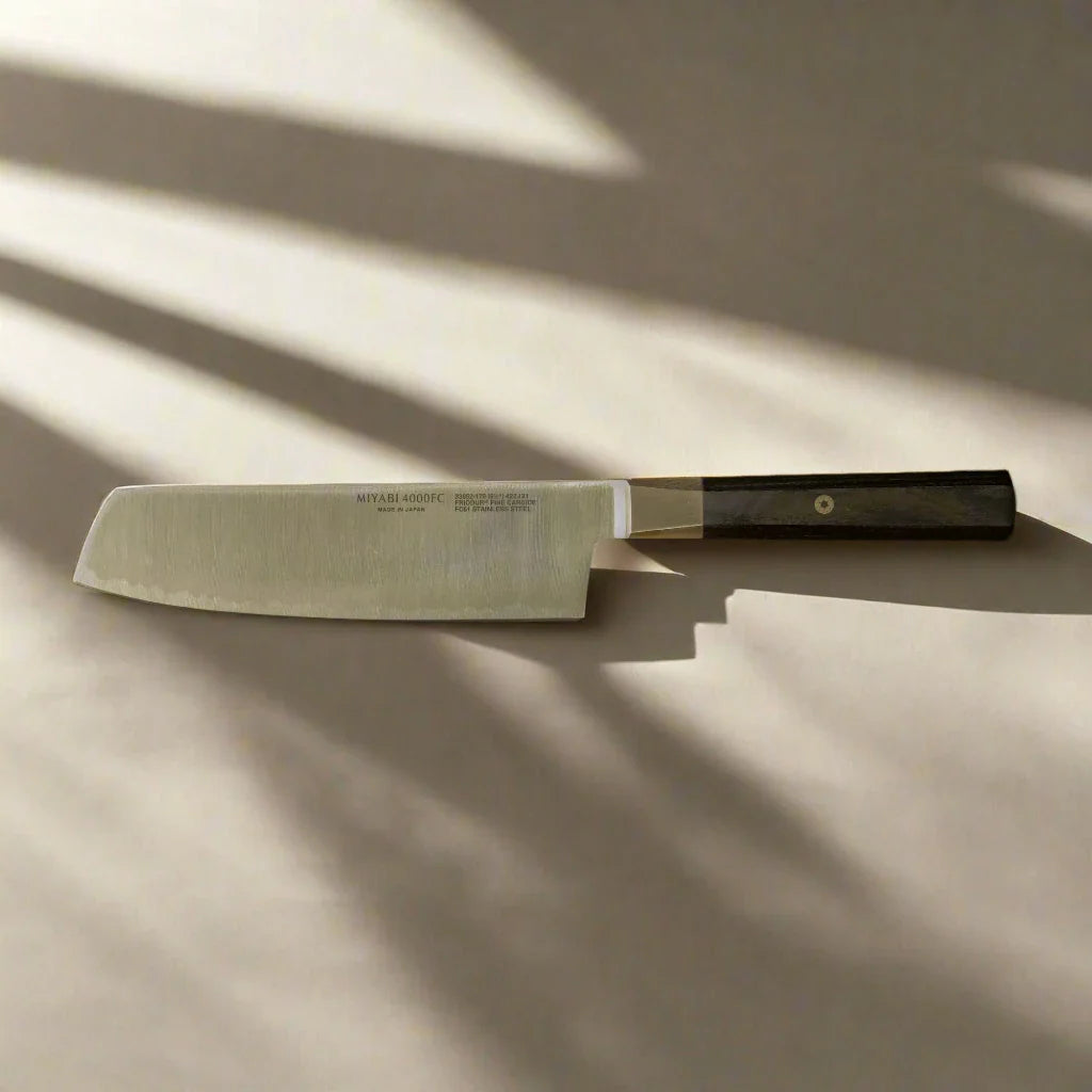 MIYABI 4000 FC 6.5-Inch Nakiri Knife – Black Handle Ginza Steel