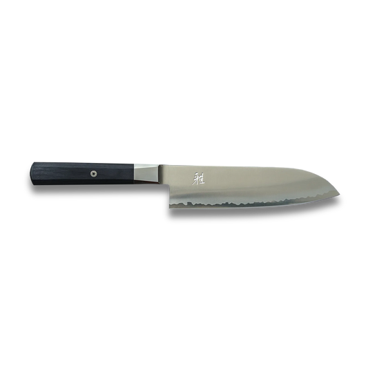 MIYABI 4000 FC 7-Inch Santoku Knife – Black Handle Ginza Steel