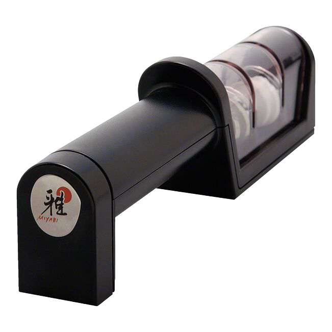 Miyabi Two‑Stage Diamond/Ceramic Handheld Sharpener Ginza Steel