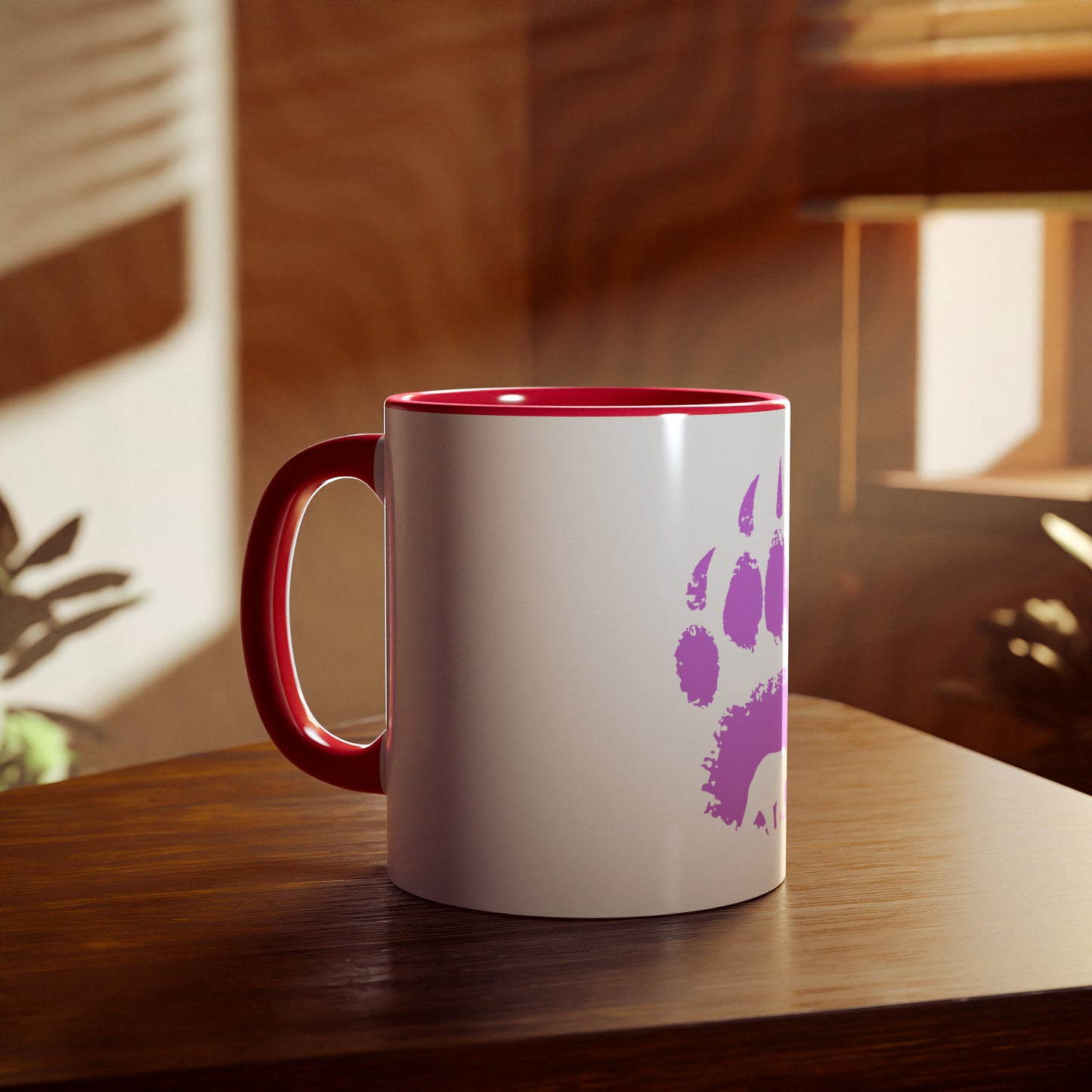 Purple Bear Paw - Accent Mugs, 11oz