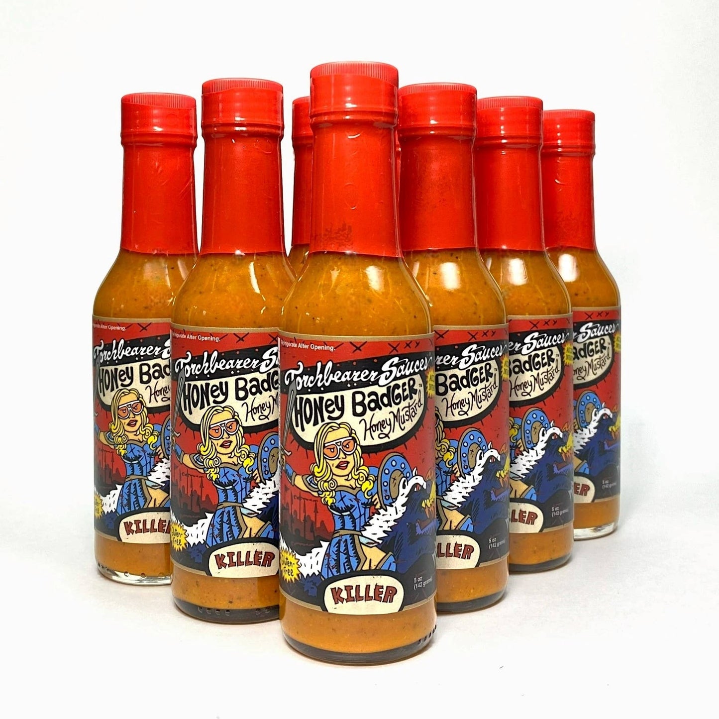 Torchbearer Honey Badger (Hot Ones) | 5oz Bottle | Mustardy | Heat 8/10 TorchBearer Sauces