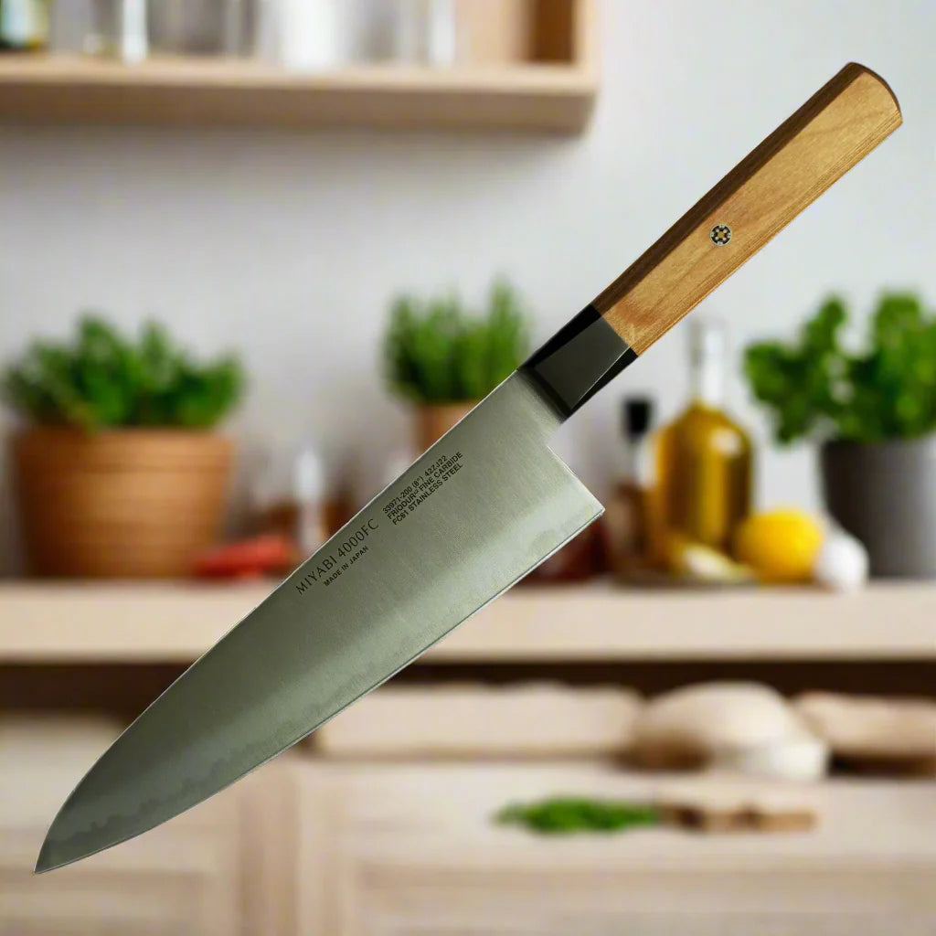 MIYABI 4000 FCV2 KOYA 8-Inch Gyutoh Knife – Beige Handle Ginza Steel
