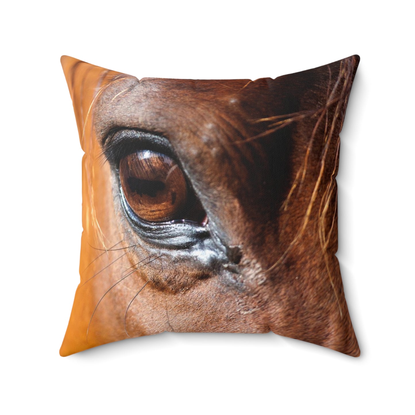 Horse close up Spun Polyester Square Pillow