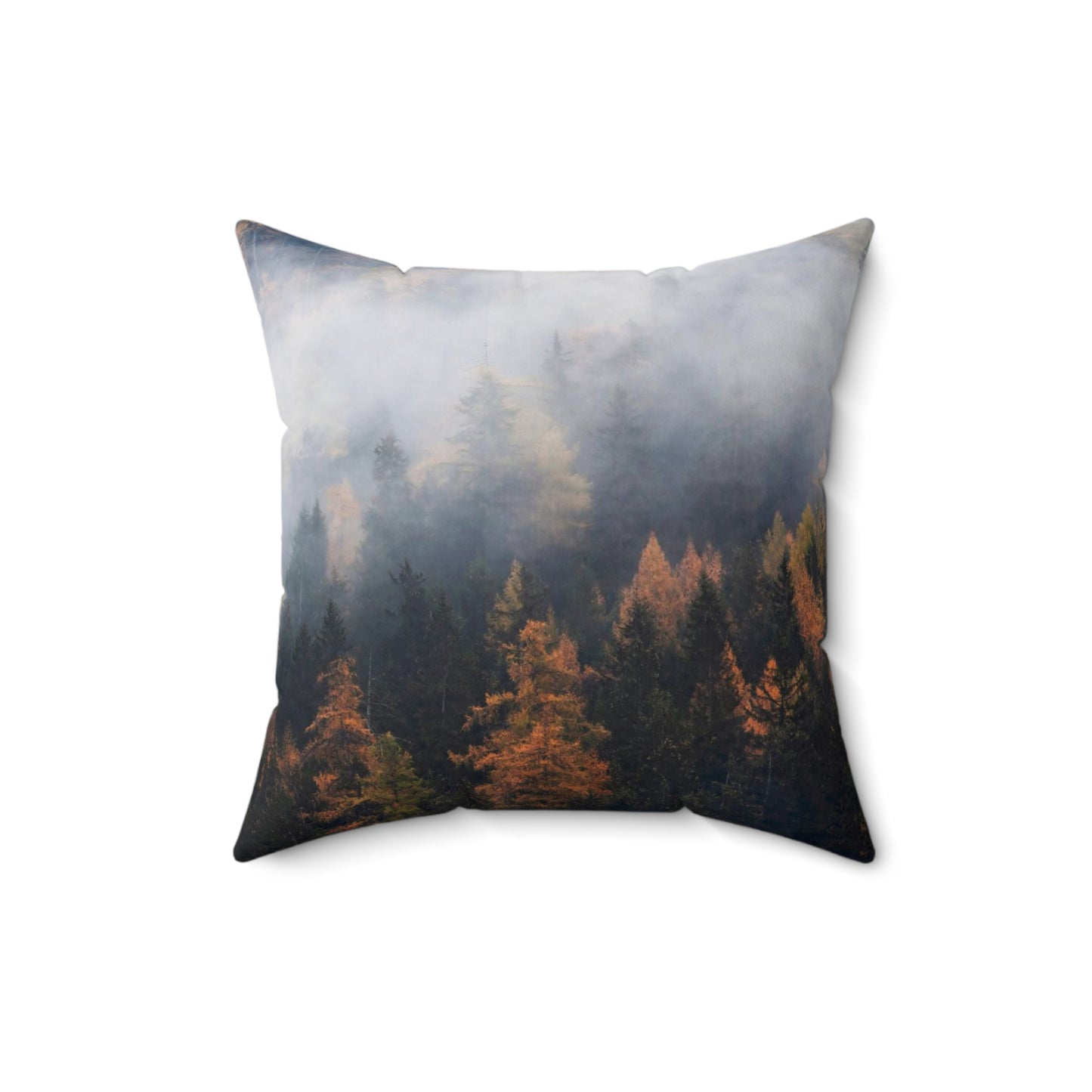 Grizzly Bear in the foggy mountains  Square Pillow