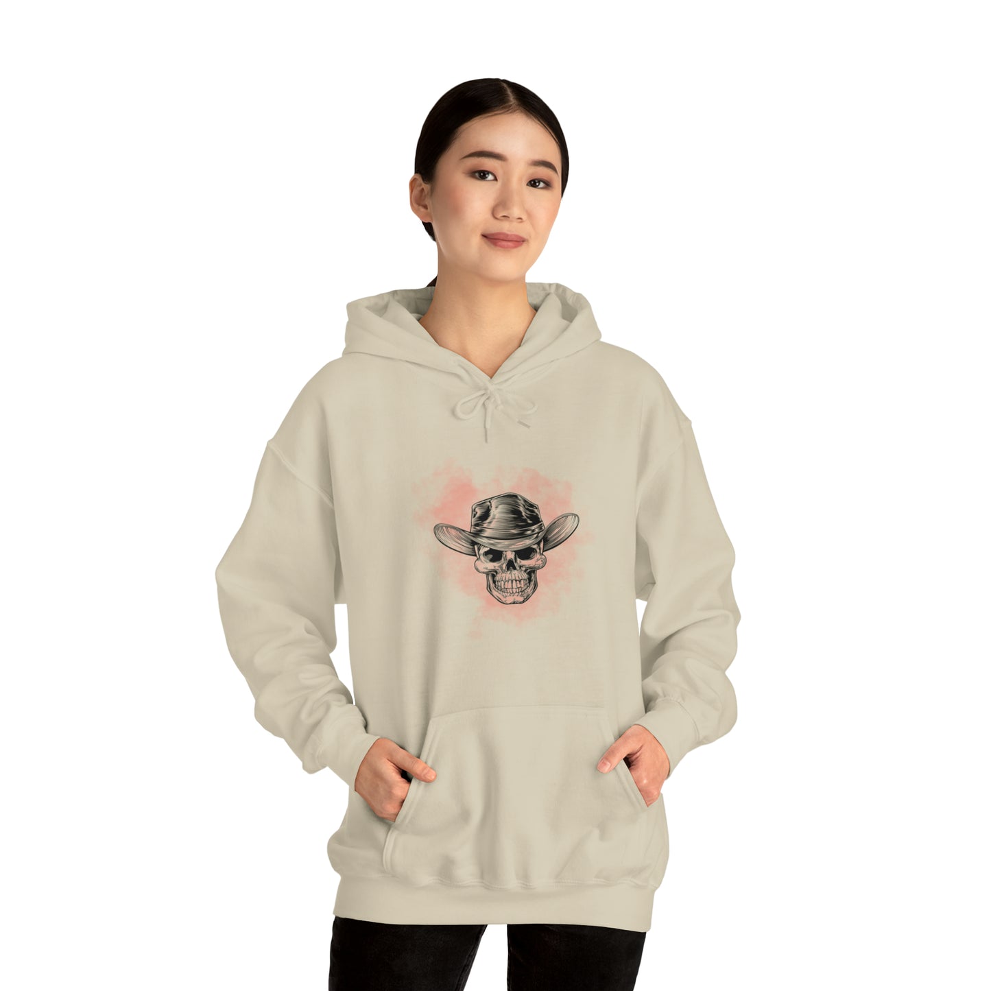 Red Silhouette Cowboy Smoke - Unisex Heavy Blend™ Hooded Sweatshirt