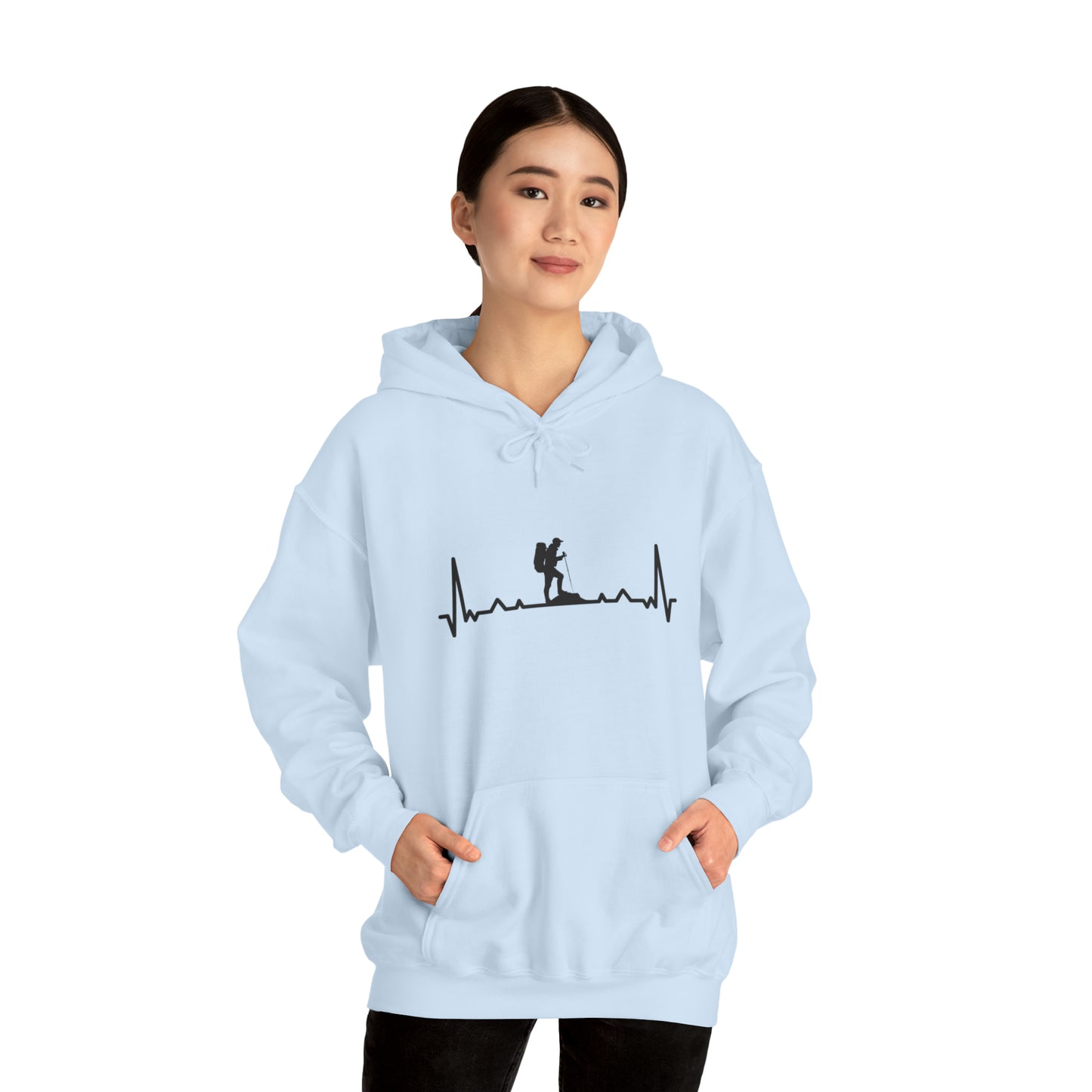 Hiking Heartbeat - Unisex Heavy Blend Hooded Sweatshirt - Hiking Heartbeat