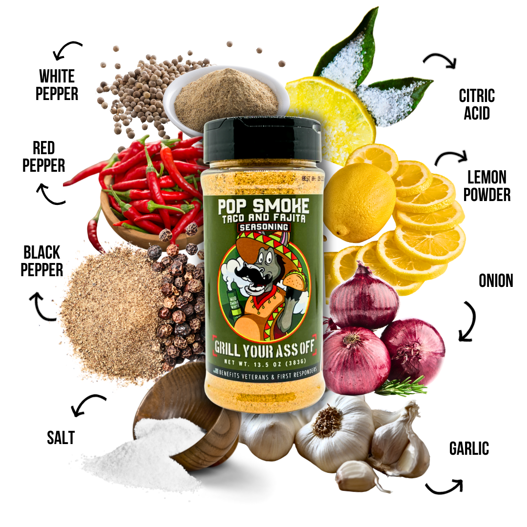 Pop Smoke Taco & Fajita Seasoning – Bold Tex-Mex Flavor Grill Your Ass Off - Spices, Rubs, Seasonings, Sauces, Jerky
