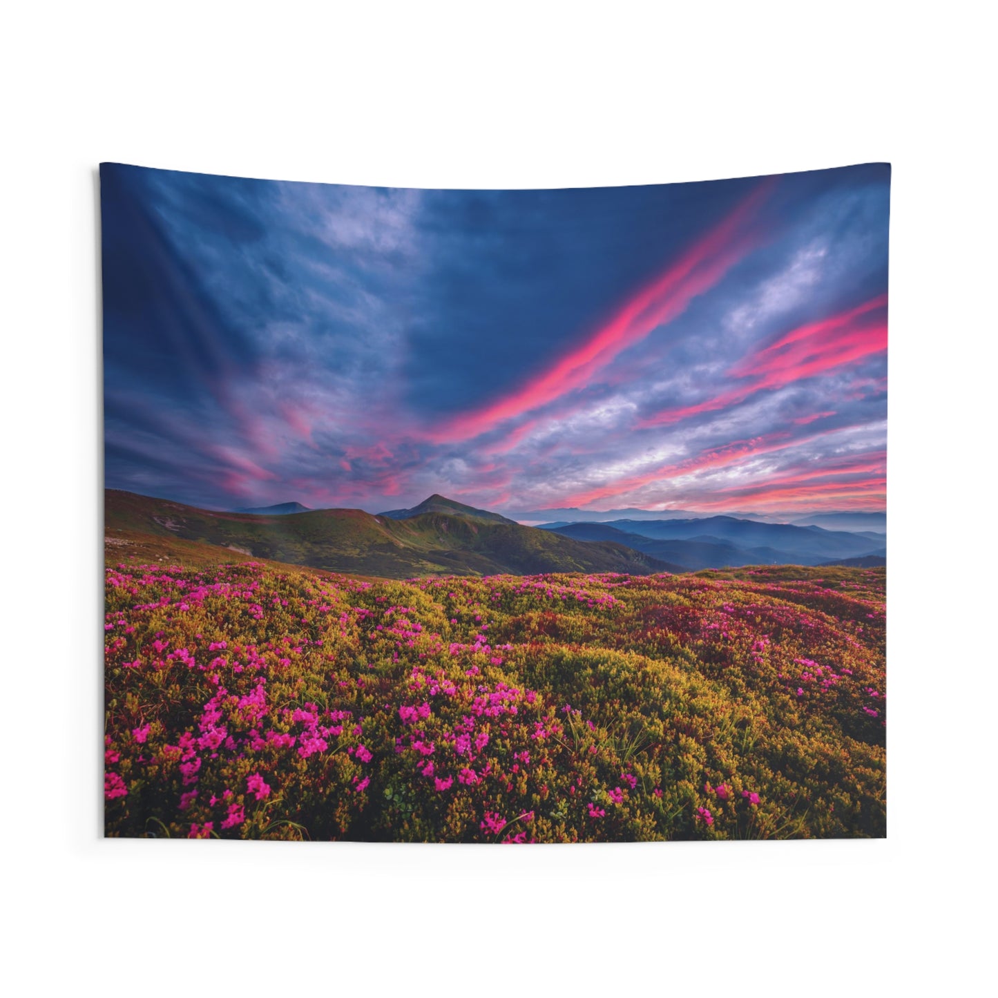 Summer Mountain Sunset Indoor Wall Tapestries