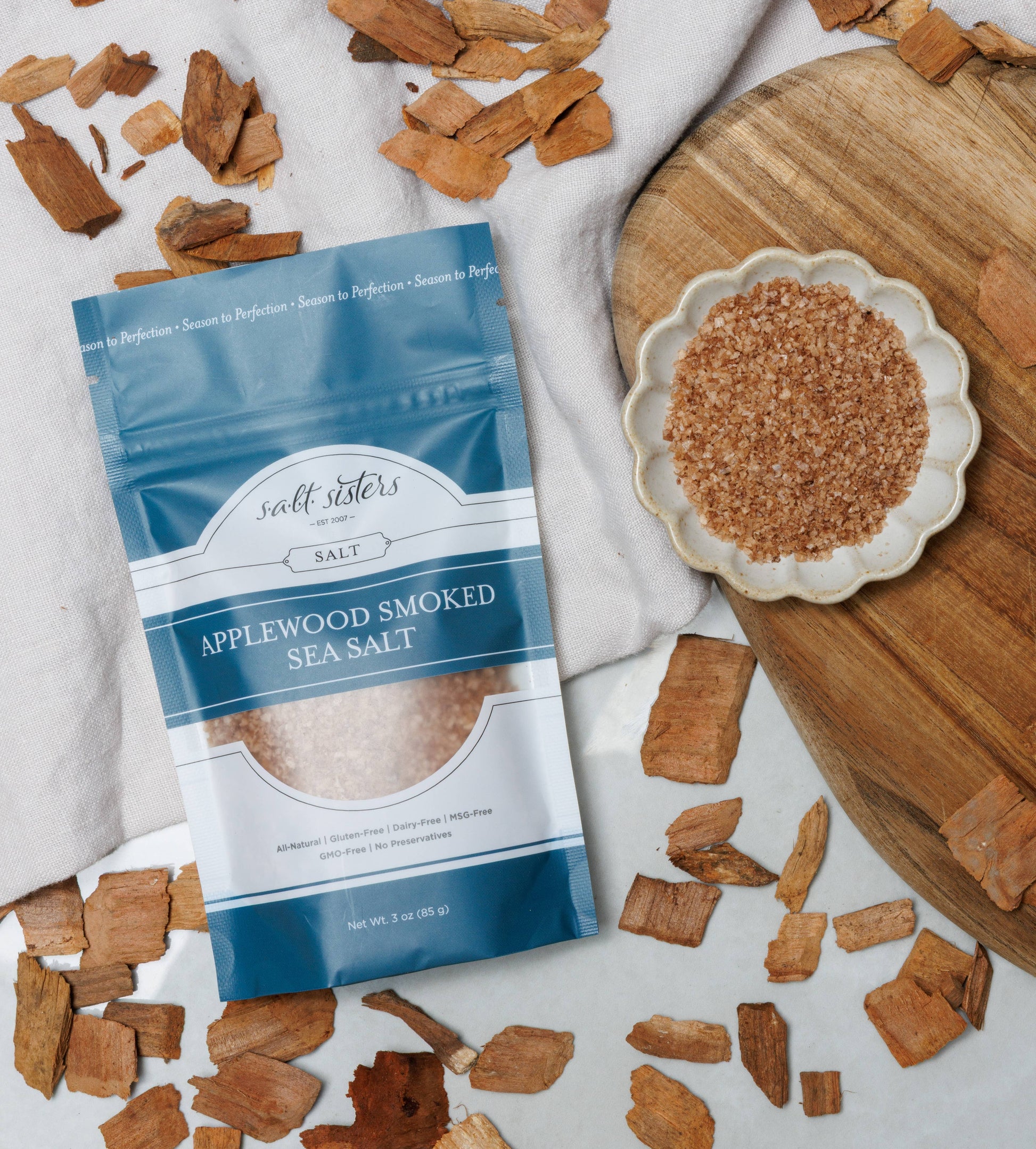 All-Natural Sea Salt - Applewood Smoked - 3 oz Bag Salt Sisters