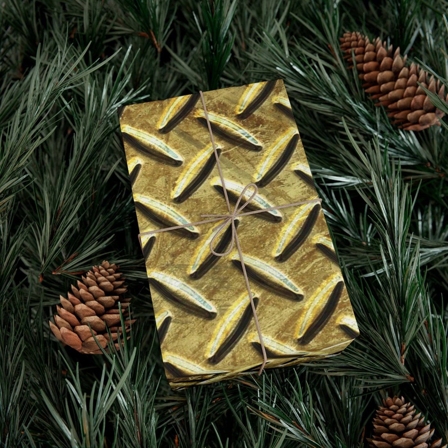 Gold Treadplate Gift Wrap Papers