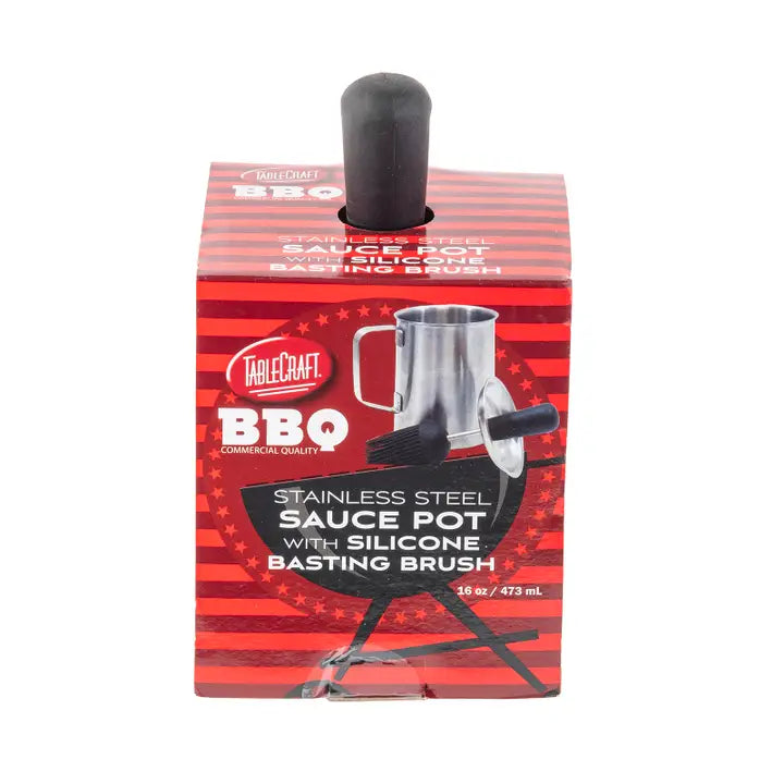 TableCraft 16 oz Sauce Pot With Silicone Basting Brush