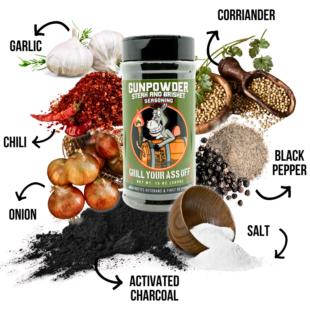 Gunpowder Steak & Brisket Seasoning™ - Beef, Grilling, Spice Grill Your Ass Off - Spices, Rubs, Seasonings, Sauces, Jerky
