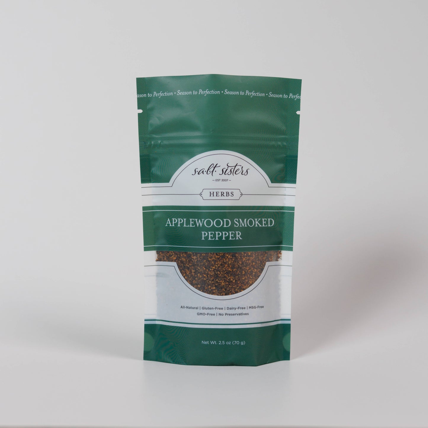 Salt Sisters Cracked Peppercorns - Applewood Smoked - 2.5 oz Salt Sisters
