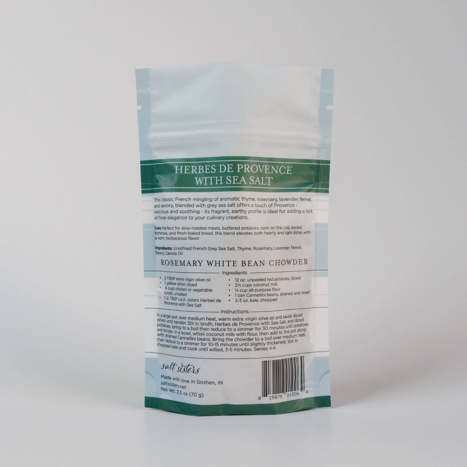 Salt Sisters Herb & Salt Blend - Herbes de Provence w/ Sea Salt - 2.5 oz Salt Sisters