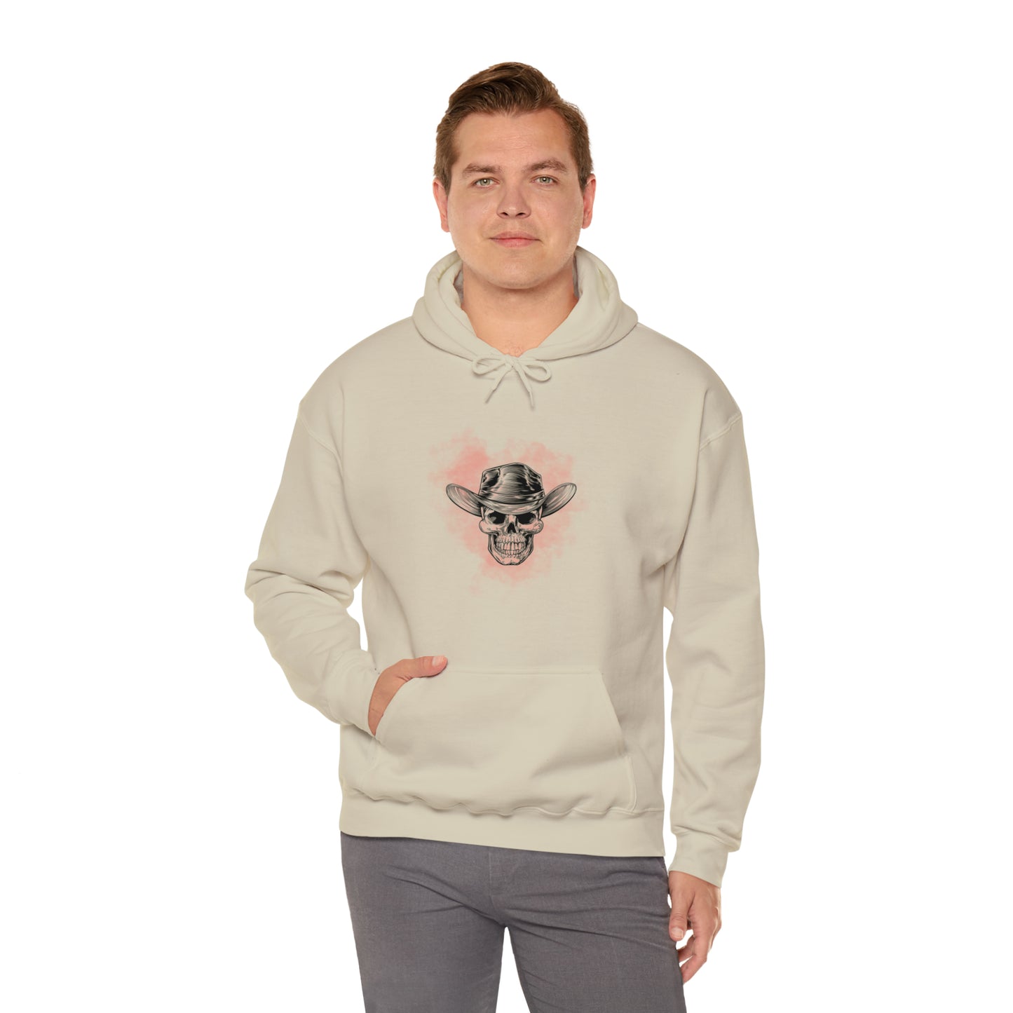 Red Silhouette Cowboy Smoke - Unisex Heavy Blend™ Hooded Sweatshirt