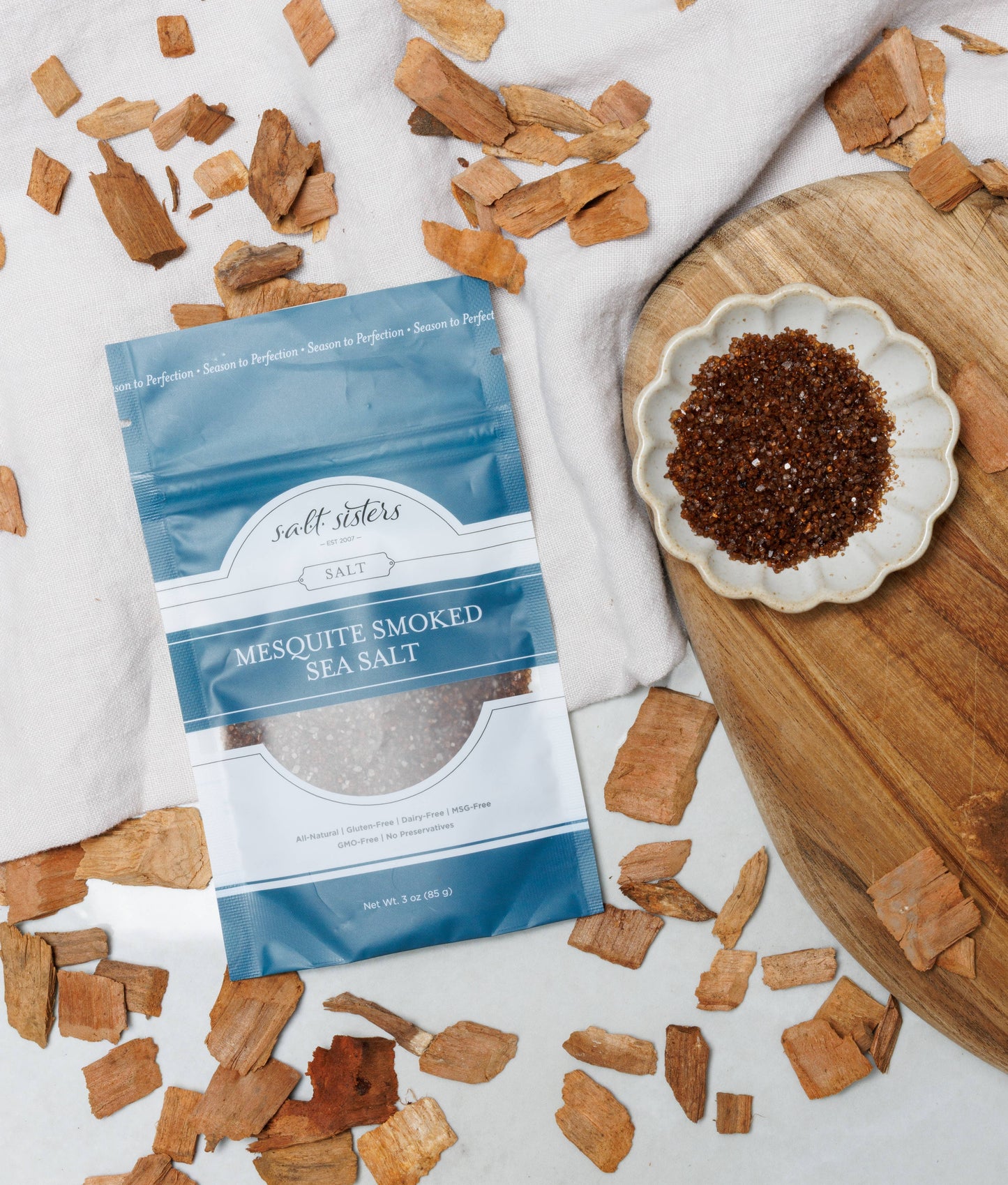 All-Natural Sea Salt - Mesquite Smoked - 3 oz Salt Sisters