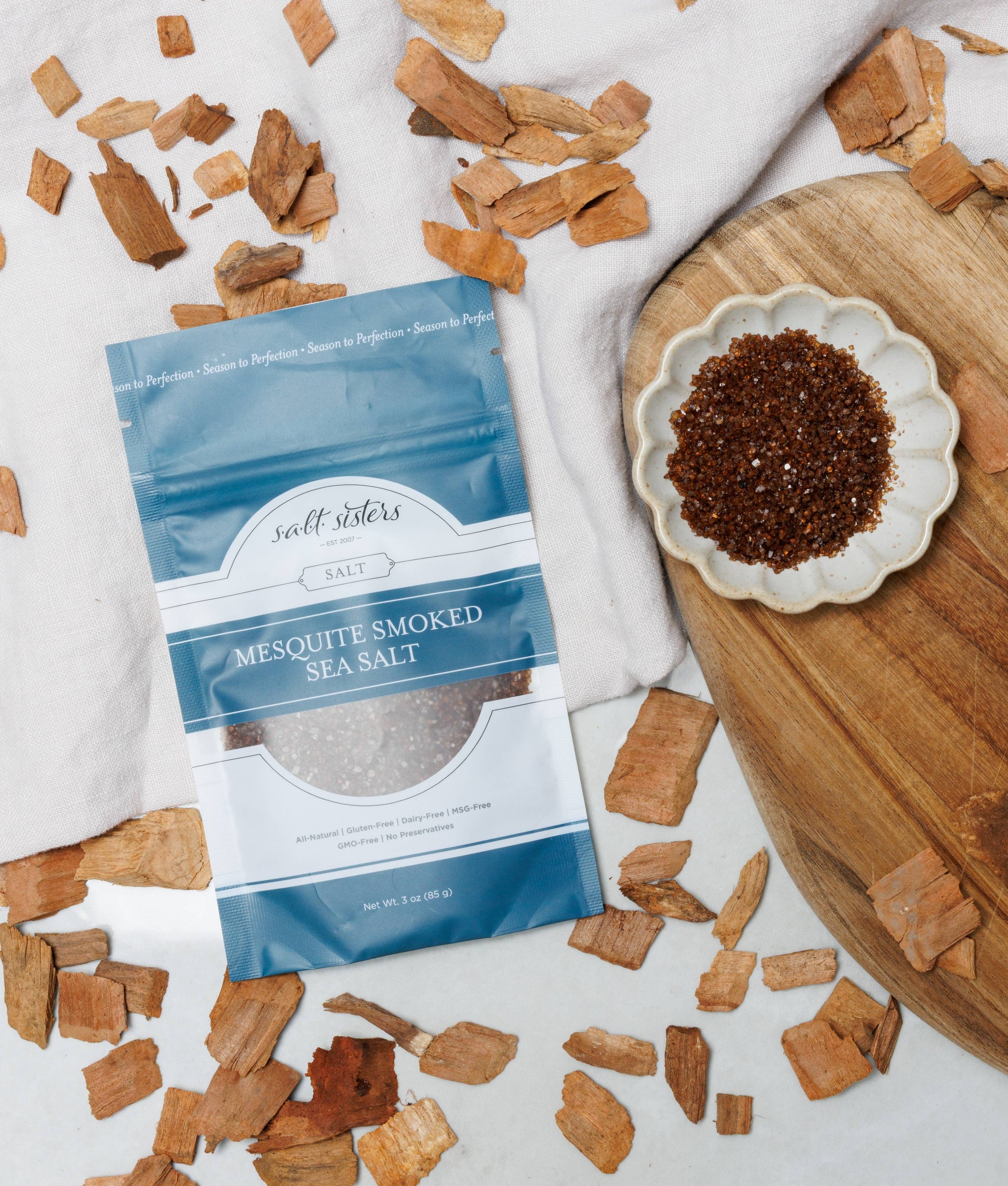 All-Natural Sea Salt - Mesquite Smoked - 3 oz Salt Sisters