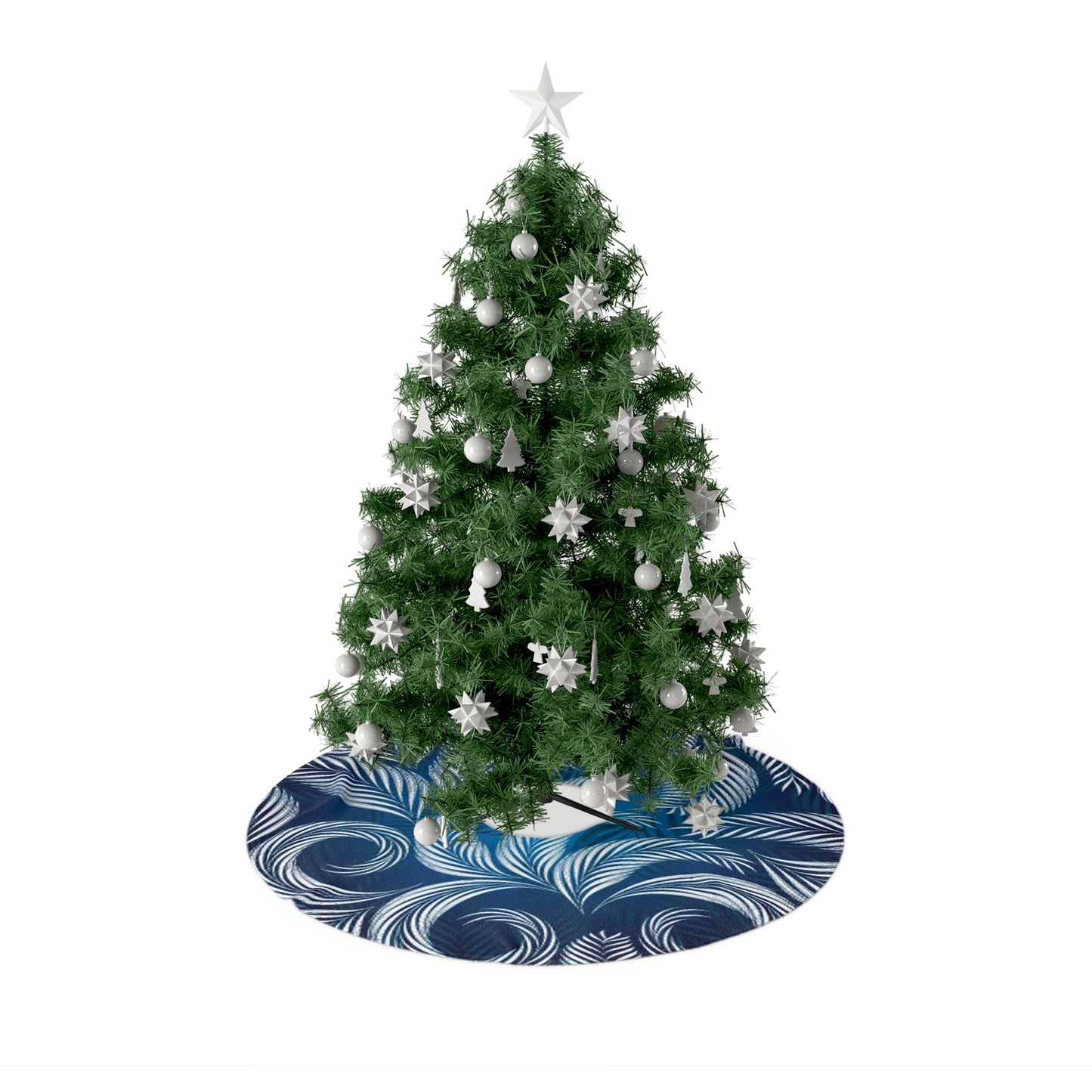 Blue Leaf Christmas Tree Skirts