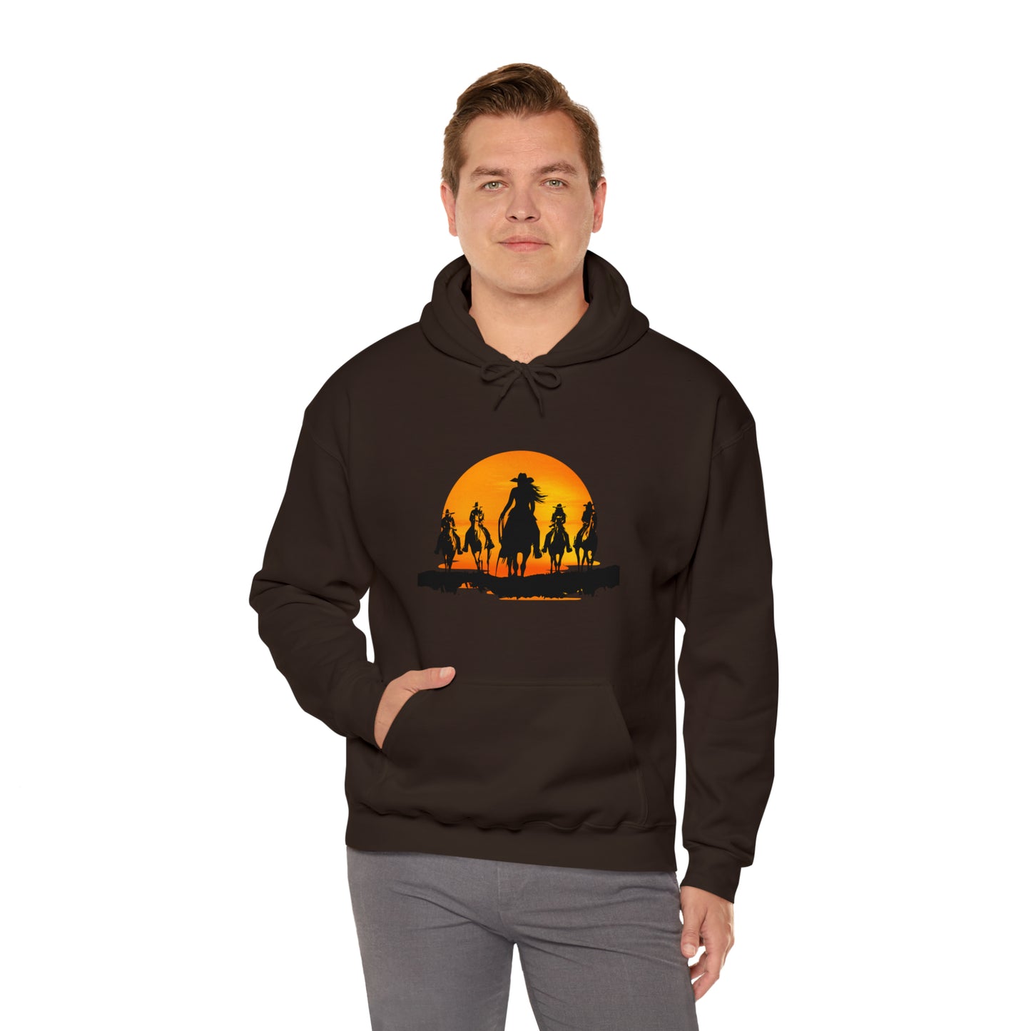 cowgirls in the sunset - Unisex Heavy Blend™ Hooded Sweatshirt