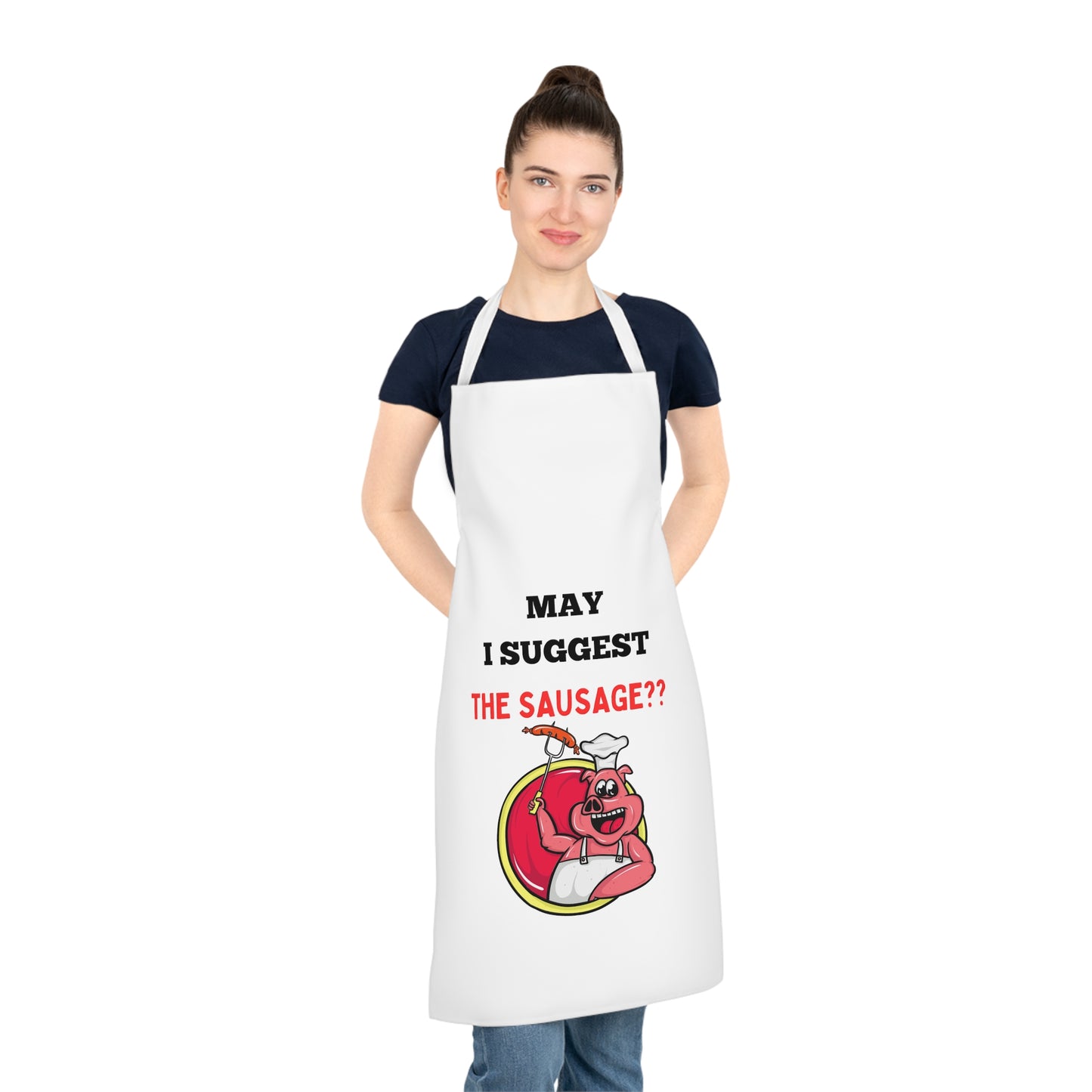 May I suggest the Sausage Adult Apron (AOP) -