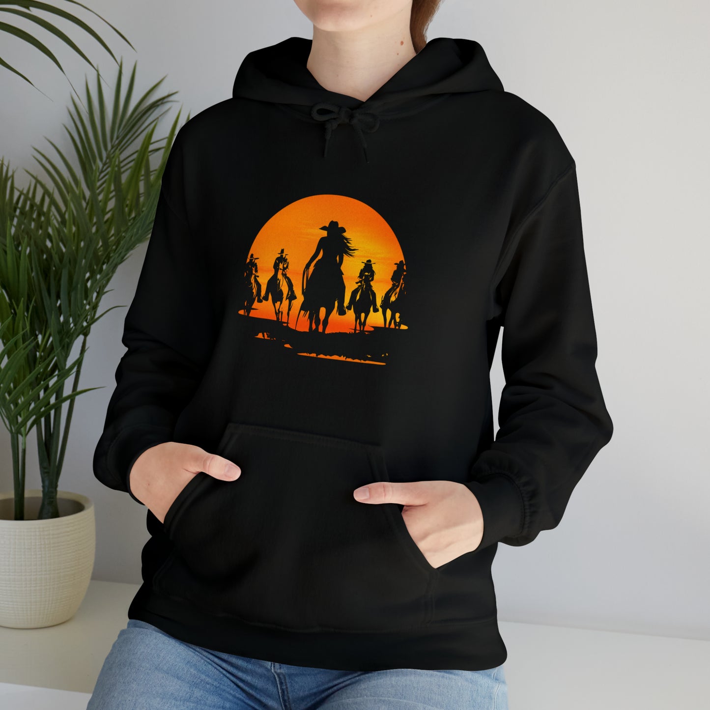 cowgirls in the sunset - Unisex Heavy Blend™ Hooded Sweatshirt