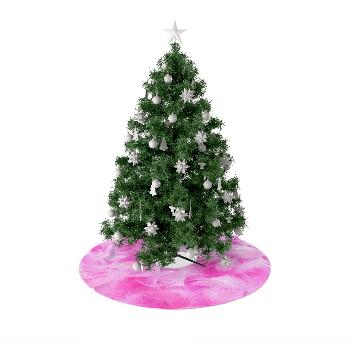 Pink Feather Christmas Tree Skirts