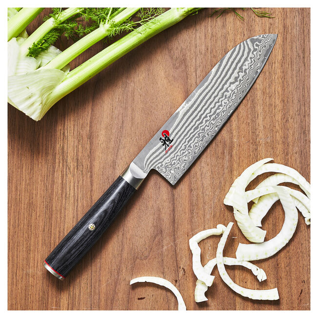 Miyabi Kaizen II 5000FCD 7″ Santoku – FC61 Core, 48‑Layer Damascus Steel Ginza Steel