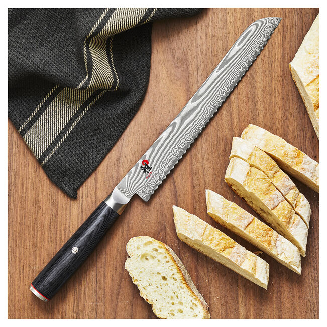 Miyabi Kaizen II 5000FCD 9.5″ Bread Knife – FC61 Core, 48‑Layer Damascus Steel Ginza Steel
