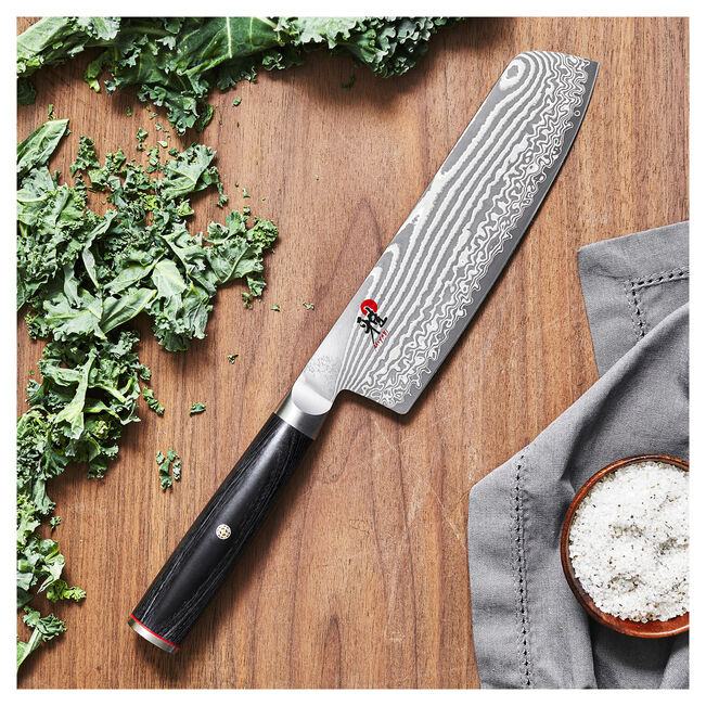 Miyabi Kaizen II 5000FCD 6.5″ Nakiri – FC61 Core, 48‑Layer Damascus Steel Ginza Steel
