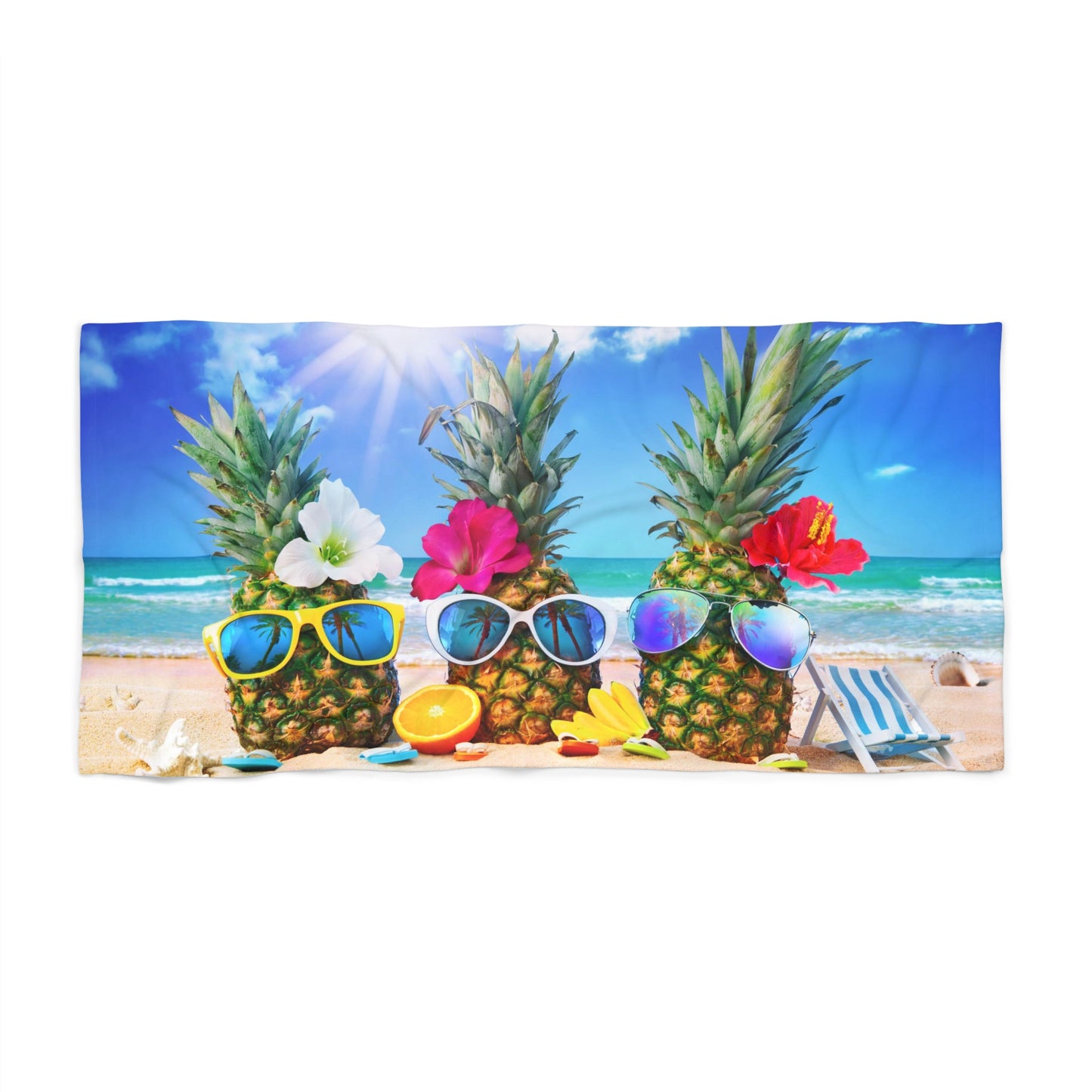 Pineapple Cocktail Beach Towel