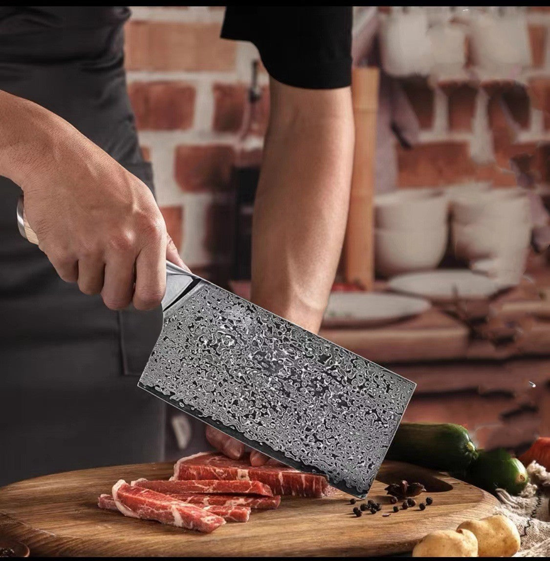 V-Gold 67-Layer Damascus Kitchen Knife – Stainless Steel Chef, Cleaver & Utility Knife