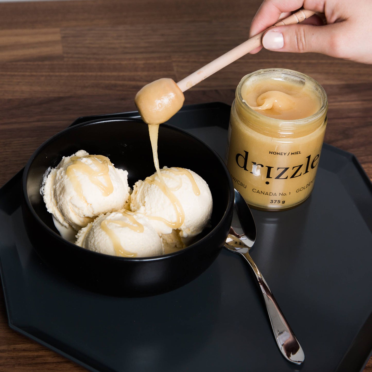 Golden Raw Honey – 375 g (12 oz) Drizzle Honey