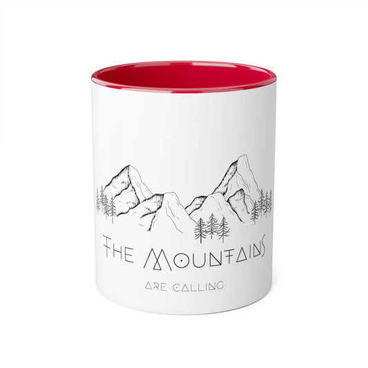 The Mountains Are Calling - Accent Mugs, 11oz